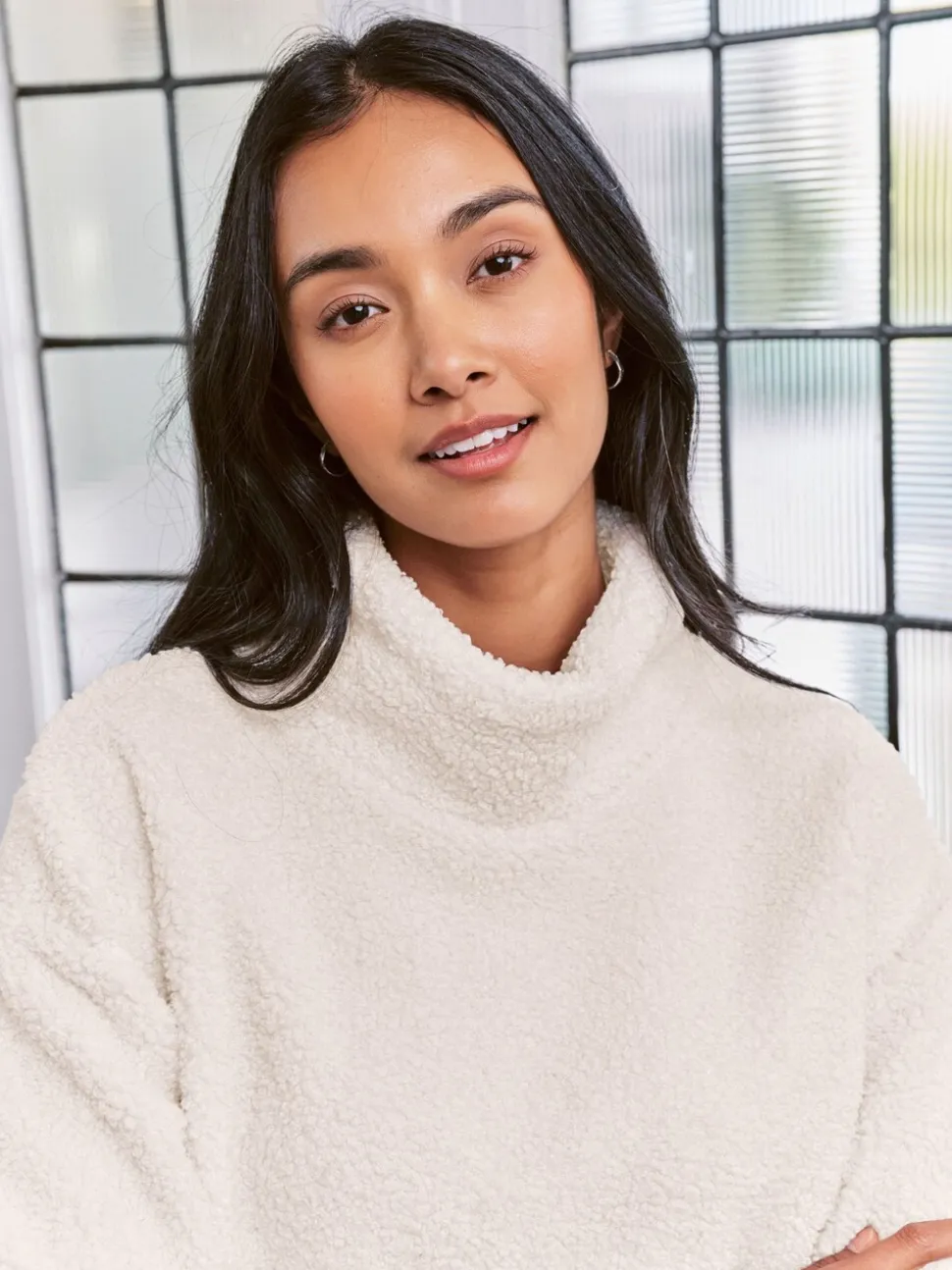 Chelsea Peers Borg Fleece High Neck Sweatshirt