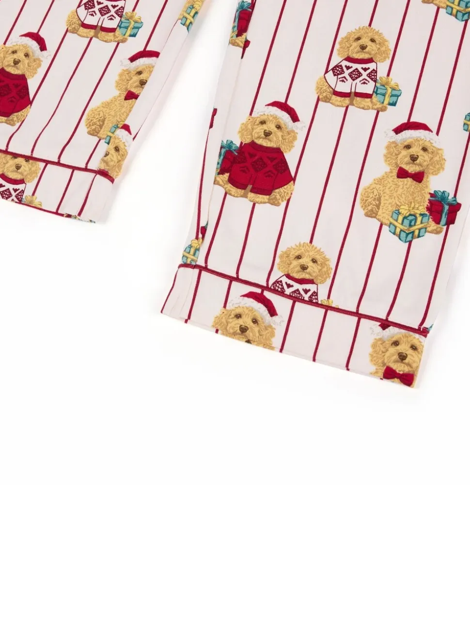 Chelsea Peers Cotton Chip the Christmas Cockapoo Dog Print Long Pyjamas Set
