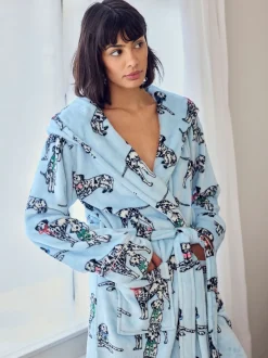 Chelsea Peers Fleece Dalmatian Dogs Print Dressing Gown