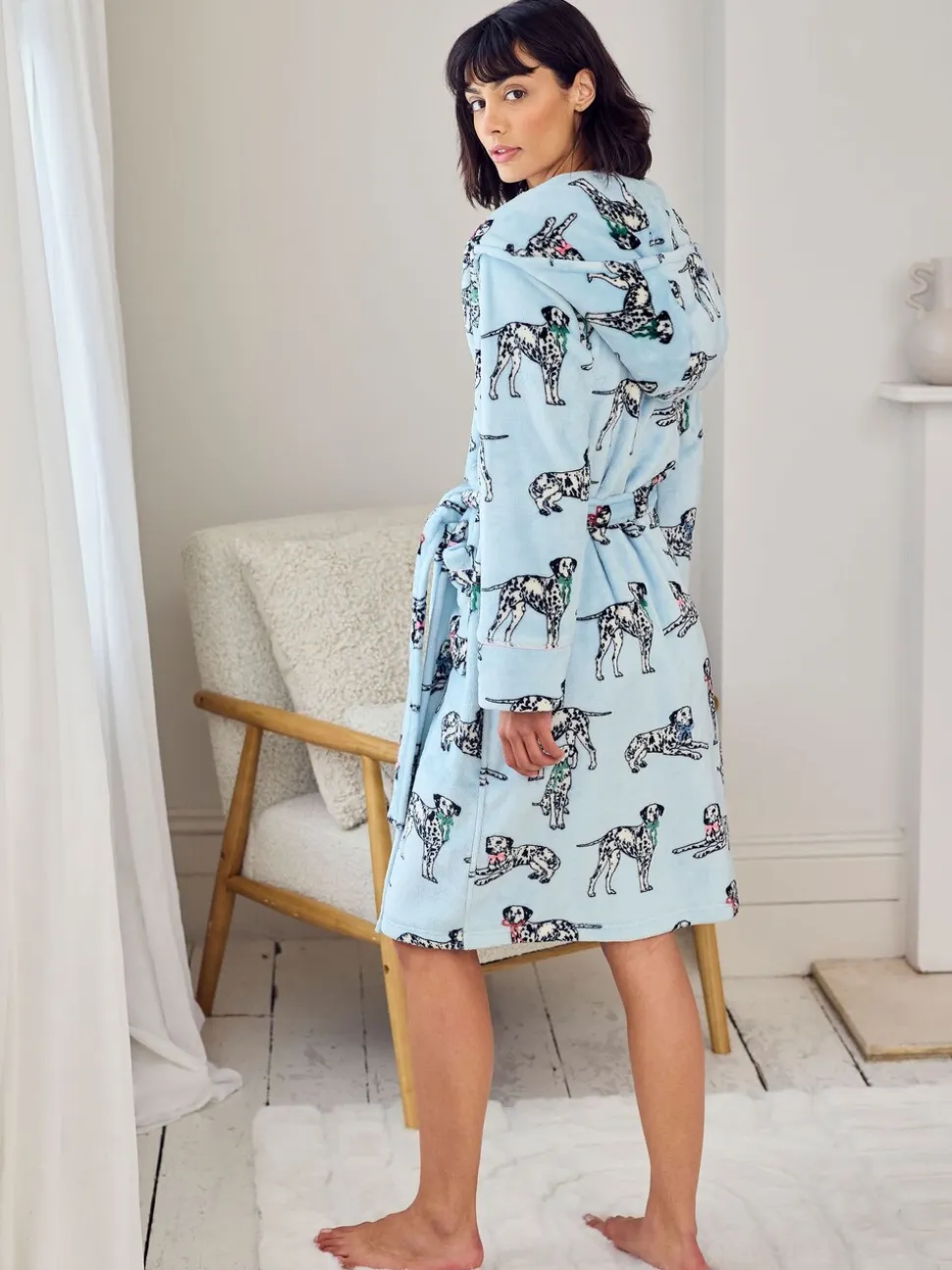 Chelsea Peers Fleece Dalmatian Dogs Print Dressing Gown