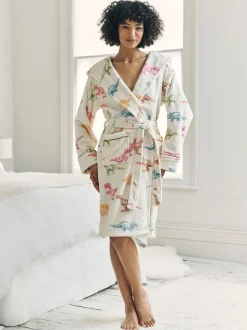 Chelsea Peers Fleece Dinosaur Print Dressing Gown