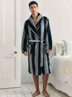 Chelsea Peers Fleece Stripe Dressing Gown