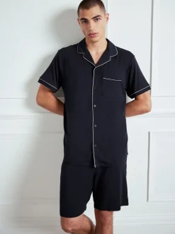 Chelsea Peers TENCEL™ modal pyjamaset met korte mouwen en knopen