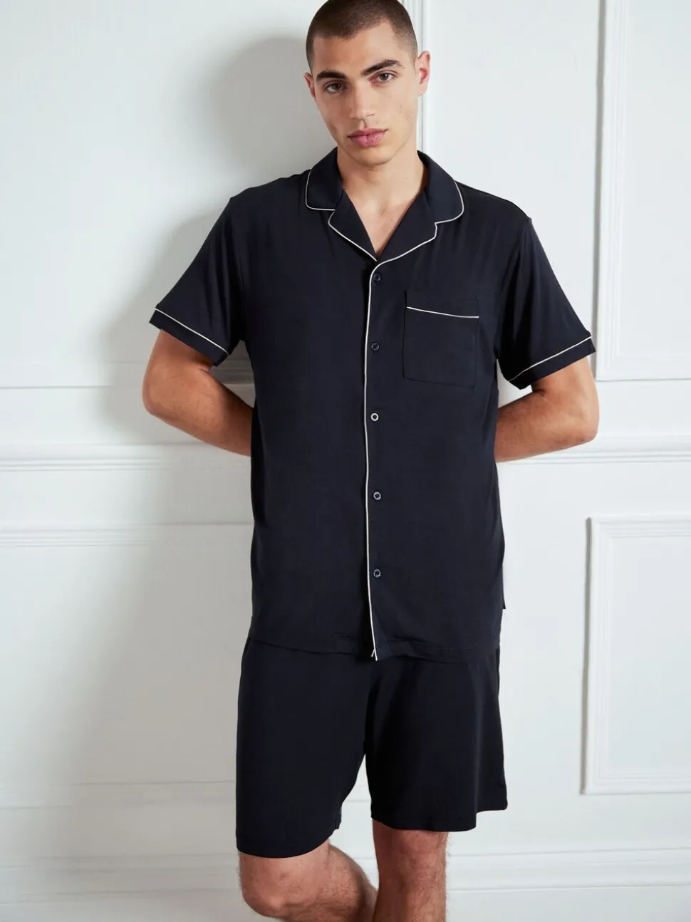 Chelsea Peers TENCEL™ modal pyjamaset met korte mouwen en knopen