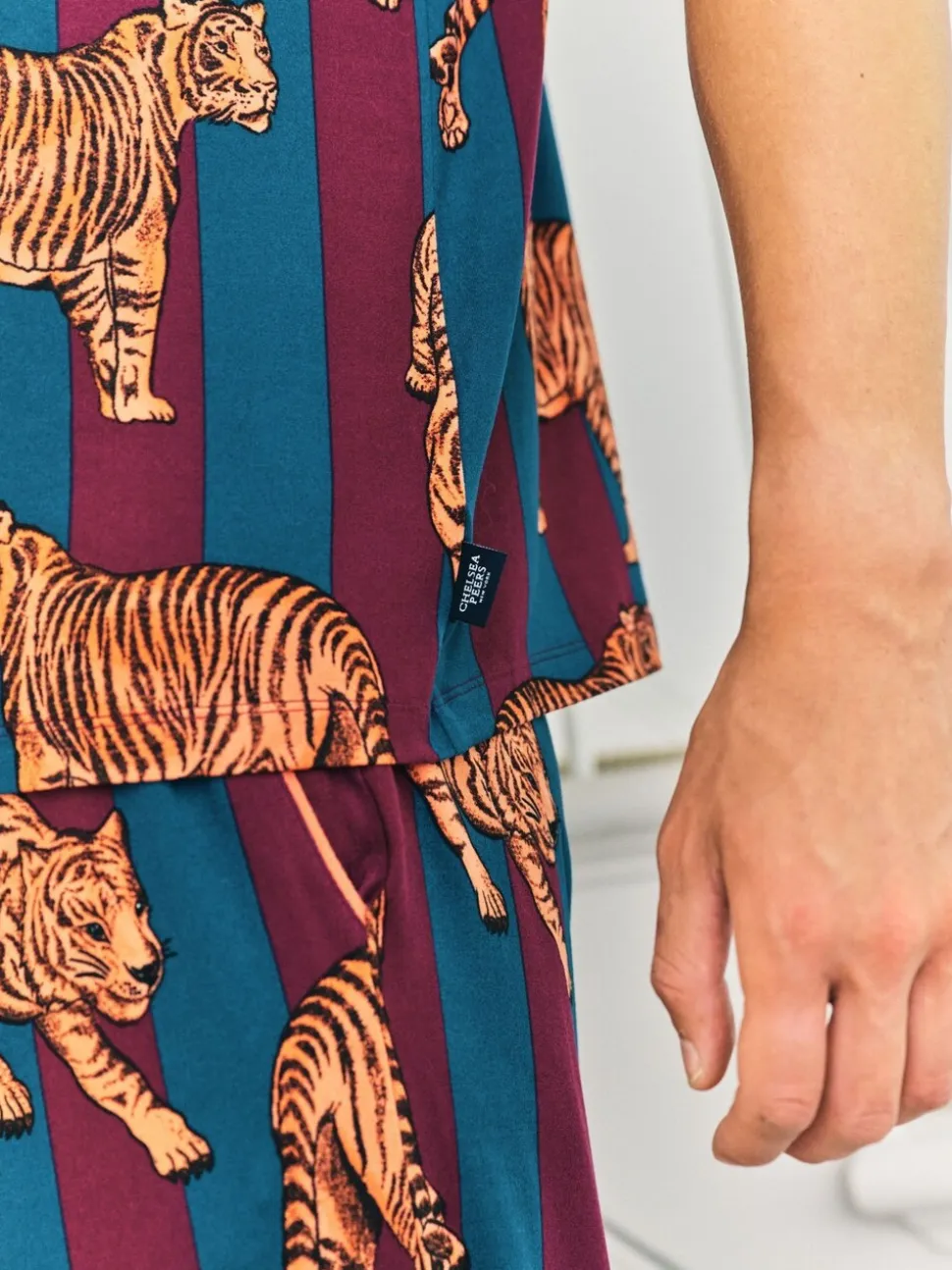 Chelsea Peers Tiger Stripe Print Long Pyjamas Set