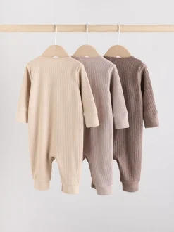 Chocoladebruin - 3 Pack Baby slaappakken (0mnd-3jr)