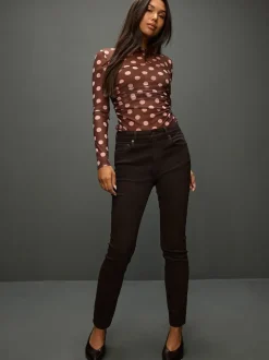Chocoladebruin - Authentieke relaxed skinny jeans
