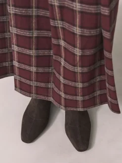 Chocoladebruin - Chisel Toe Block Heel Sock Boots