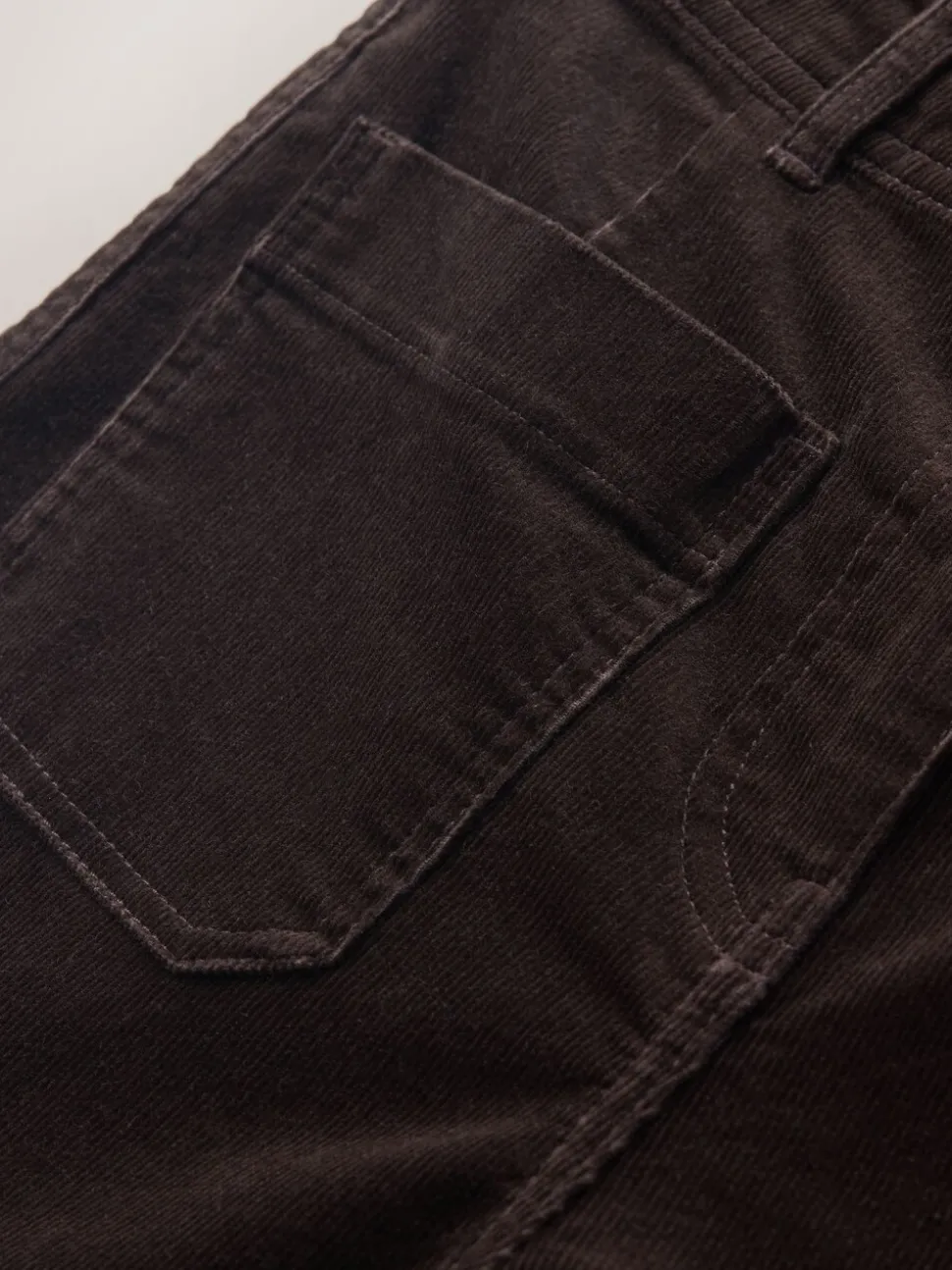 Chocoladebruin - Cord Wide Leg Cropped Trousers