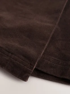 Chocoladebruin - Corduroy mini-wikkelrok