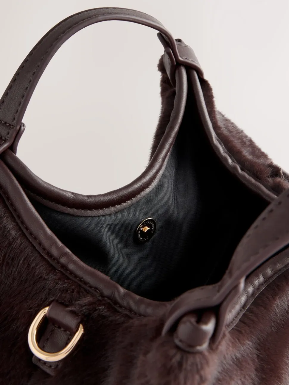 Chocoladebruin - Crossbodytas van imitatiebont