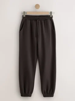 Chocoladebruin - Essentiële jersey joggingbroek met manchetten