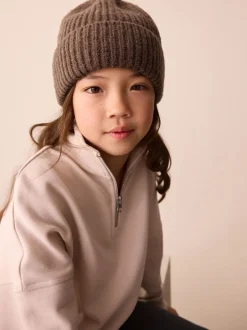 Chocoladebruin - Fluffy beanie-muts (1-16jr)