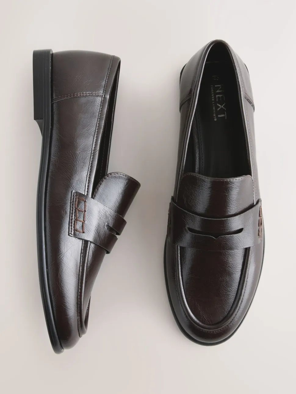 Chocoladebruin - Forever Comfort® Penny loafers met ronde neus