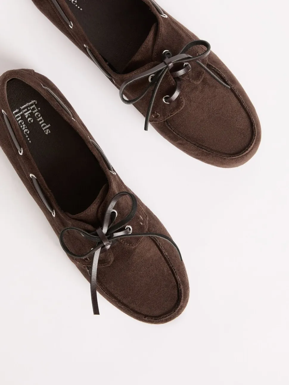 Chocoladebruin - Friends Like These Slim Vetersluiting Comfort Imitatiesuède Bootschoen Instappers