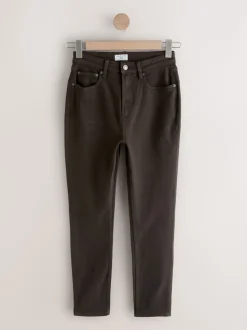 Chocoladebruin - Hourglass Mid Rise Skinny Jeans