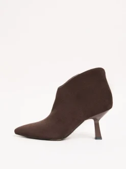 Chocoladebruin - Lipsy Faux Suede Low Heel Ankle Kitten Heels