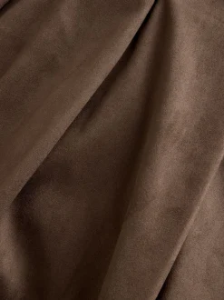 Chocoladebruin - Midi-kiltrok van Imitatiesuède