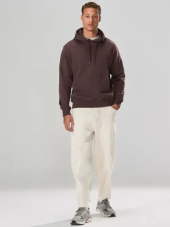 Chocoladebruin - Normale Pasvorm - Zwaargewicht Cotton Rich Jersey Hoodie