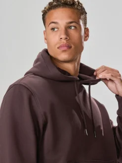 Chocoladebruin - Normale Pasvorm - Zwaargewicht Cotton Rich Jersey Hoodie