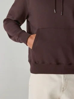 Chocoladebruin - Normale Pasvorm - Zwaargewicht Cotton Rich Jersey Hoodie