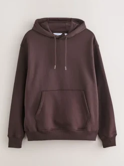Chocoladebruin - Normale Pasvorm - Zwaargewicht Cotton Rich Jersey Hoodie