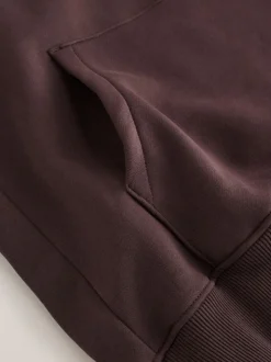 Chocoladebruin - Normale Pasvorm - Zwaargewicht Cotton Rich Jersey Hoodie