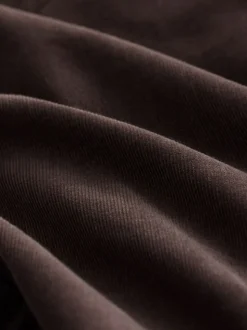 Chocoladebruin - Overhemd in westernstijl met lange mouwen van corduroy