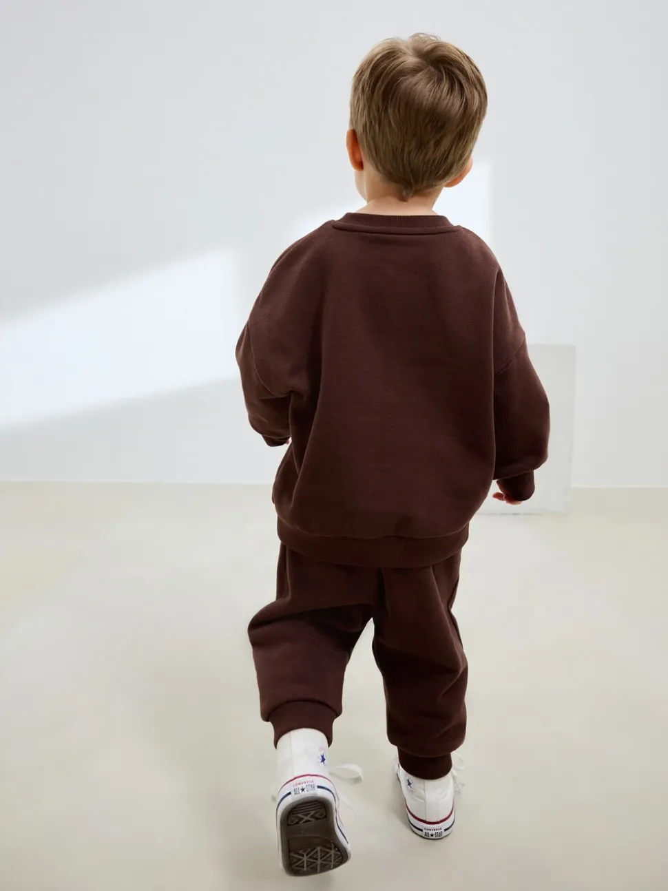 Chocoladebruin - Printed Crew Neck Sweat Top & Joggers Set (3mths-7yrs)