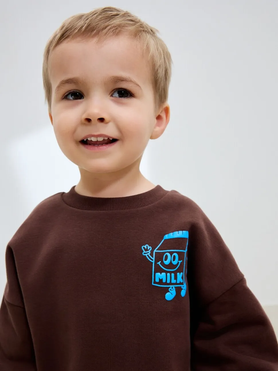 Chocoladebruin - Printed Crew Neck Sweat Top & Joggers Set (3mths-7yrs)