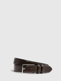 Chocoladebruin - Reiss - Dante - Gladde leren riem