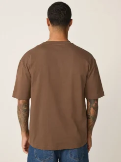 Chocoladebruin - Relaxed fit - Zwaar T-shirt
