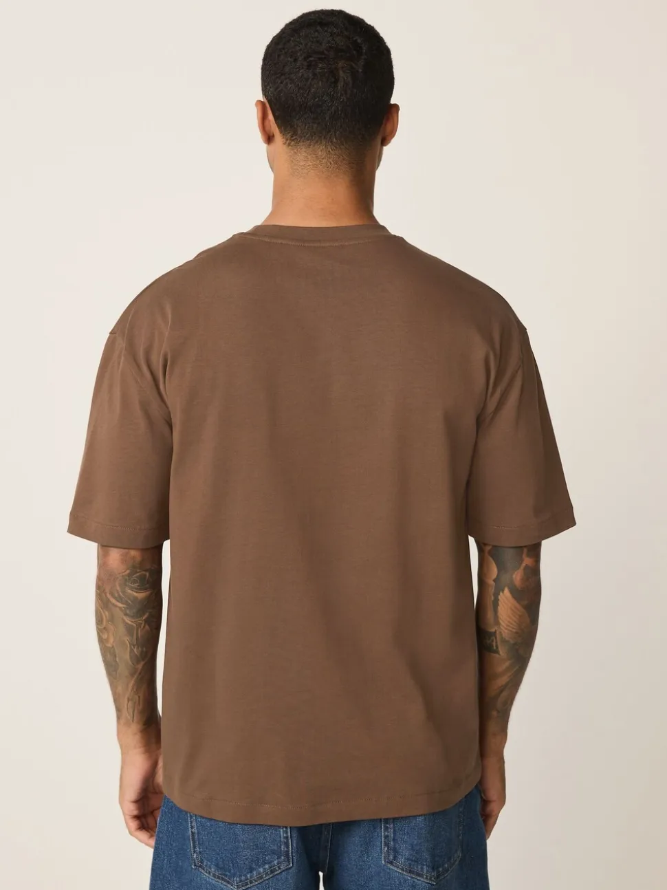 Chocoladebruin - Relaxed fit - Zwaar T-shirt