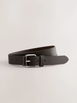 Chocoladebruin - Roller Tab Casual Leather Belt
