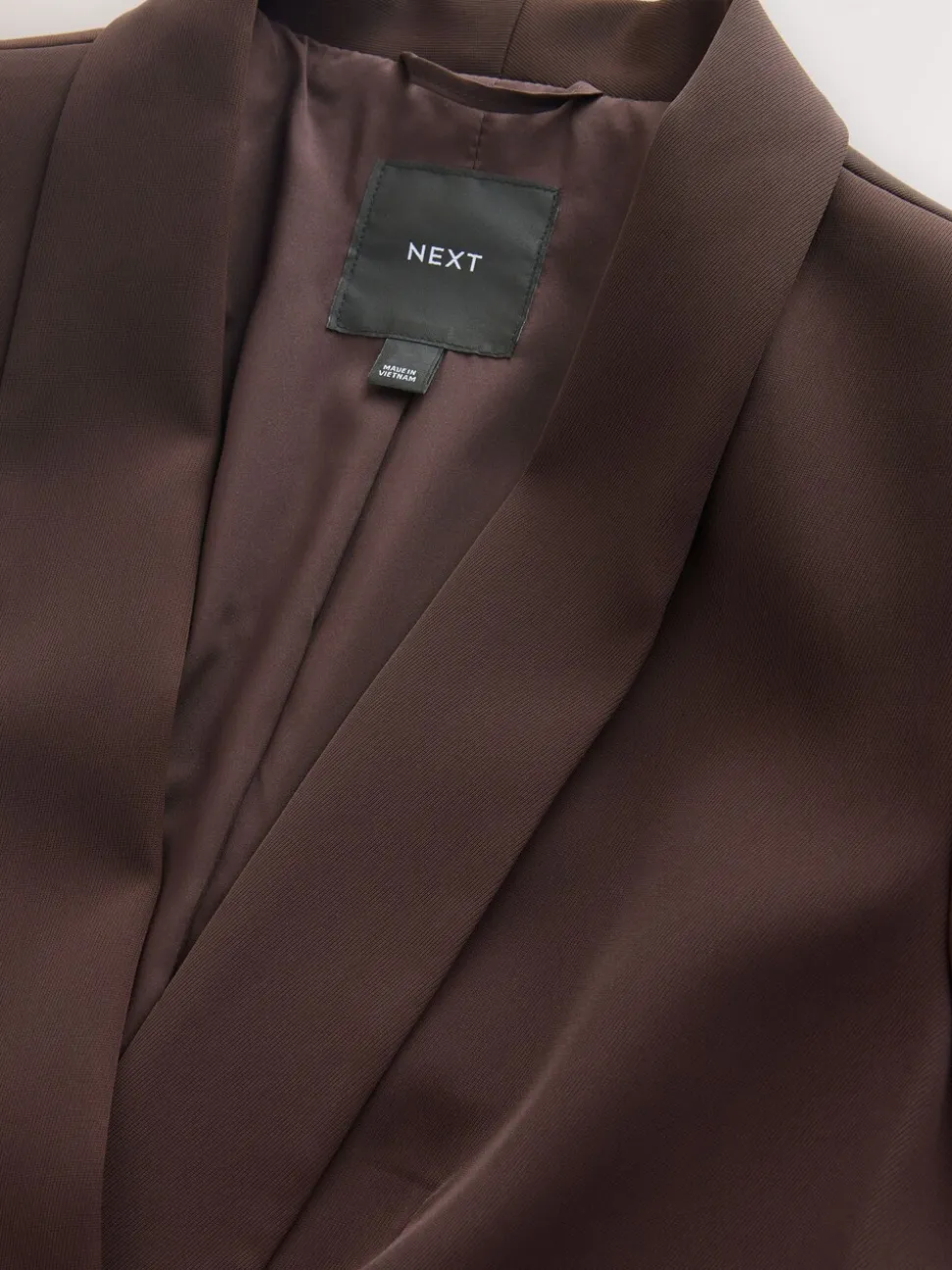 Chocoladebruin - Ruimvallend blazer met gerimpelde mouwen