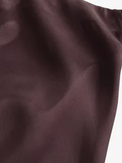 Chocoladebruin - Satijnen midirok