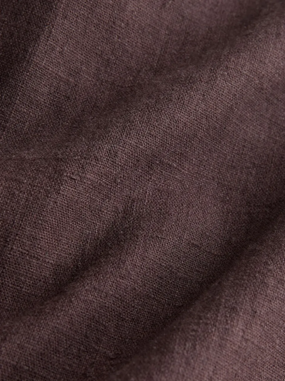 Chocoladebruin - Smart Front Linen Blend Wide Leg Trousers