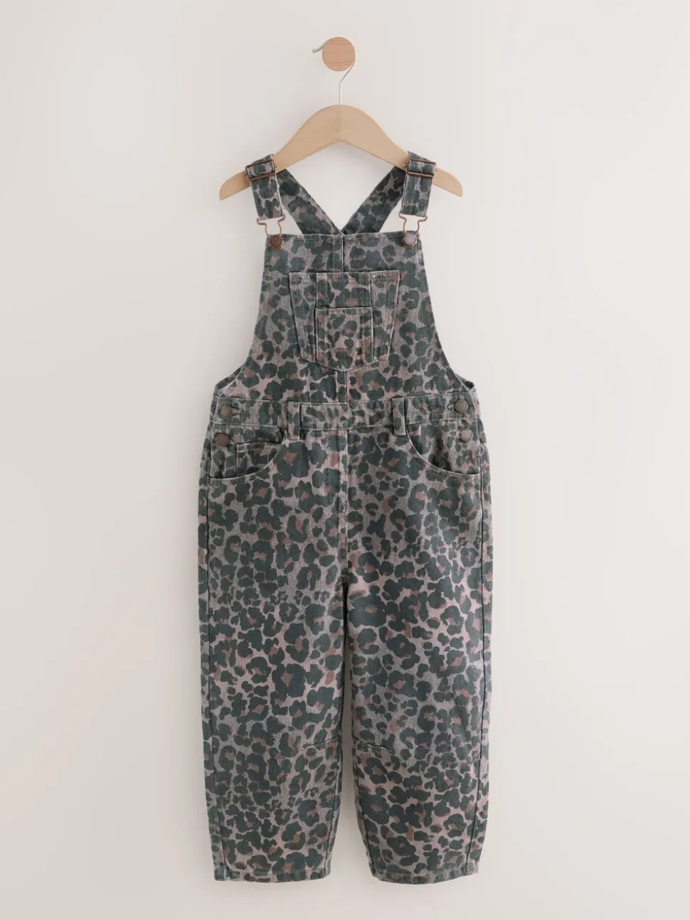 Chocoladebruin - Tuinbroek met dierenprint (3-16jr)