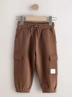 Chocoladebruin - Zacht aanvoelende jersey utility joggingbroek (3mnd-7jr)