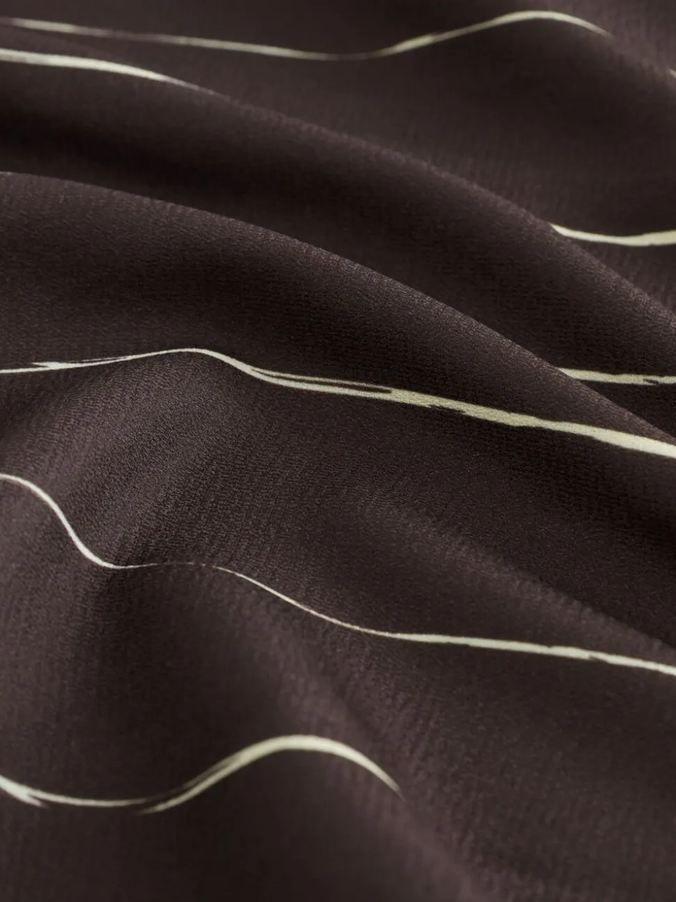 Chocoladebruin gestreept - Blouse met V-hals en lange mouwen