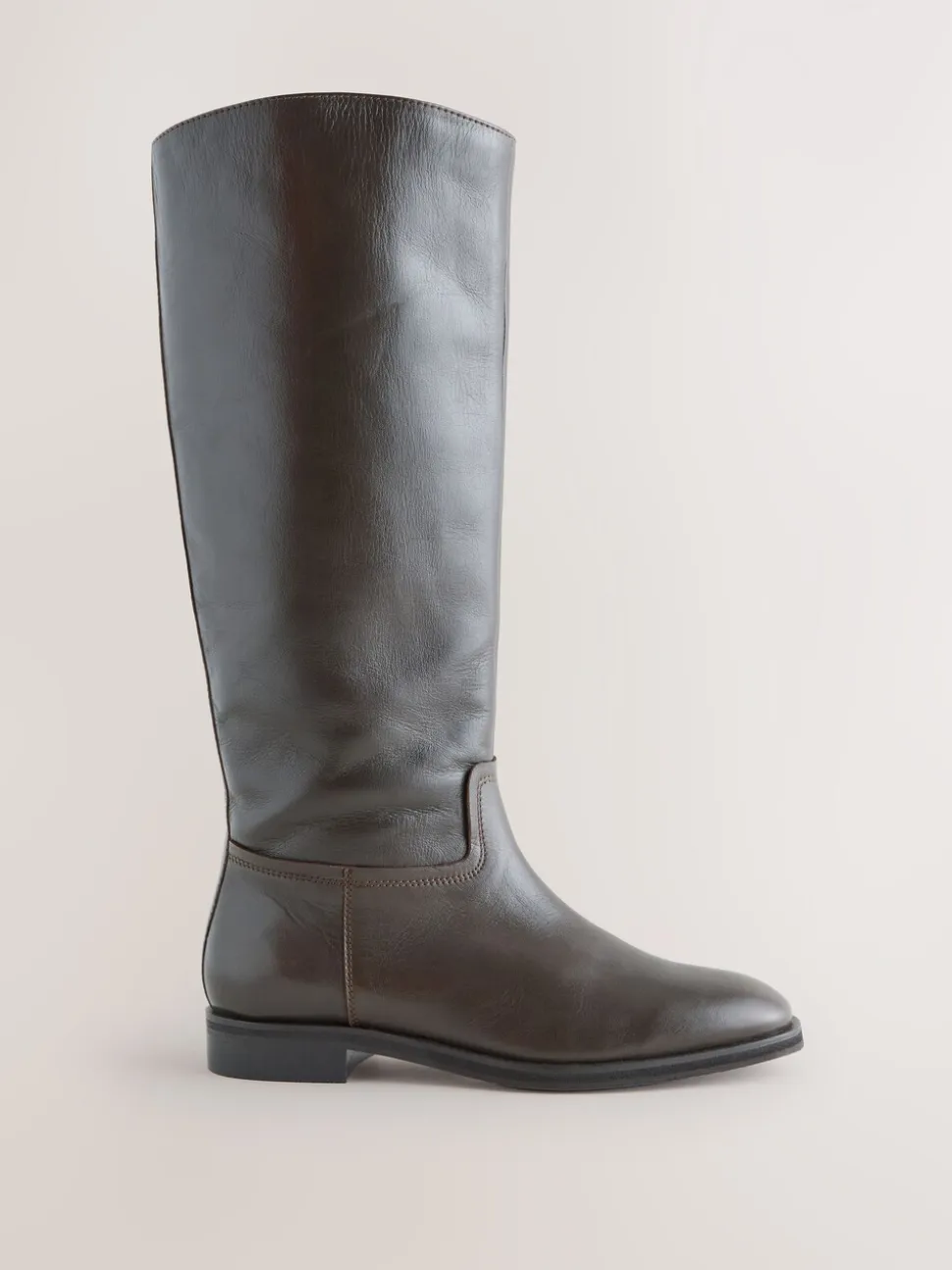 Chocoladebruin leer - Forever Comfort® platte rijlaarzen