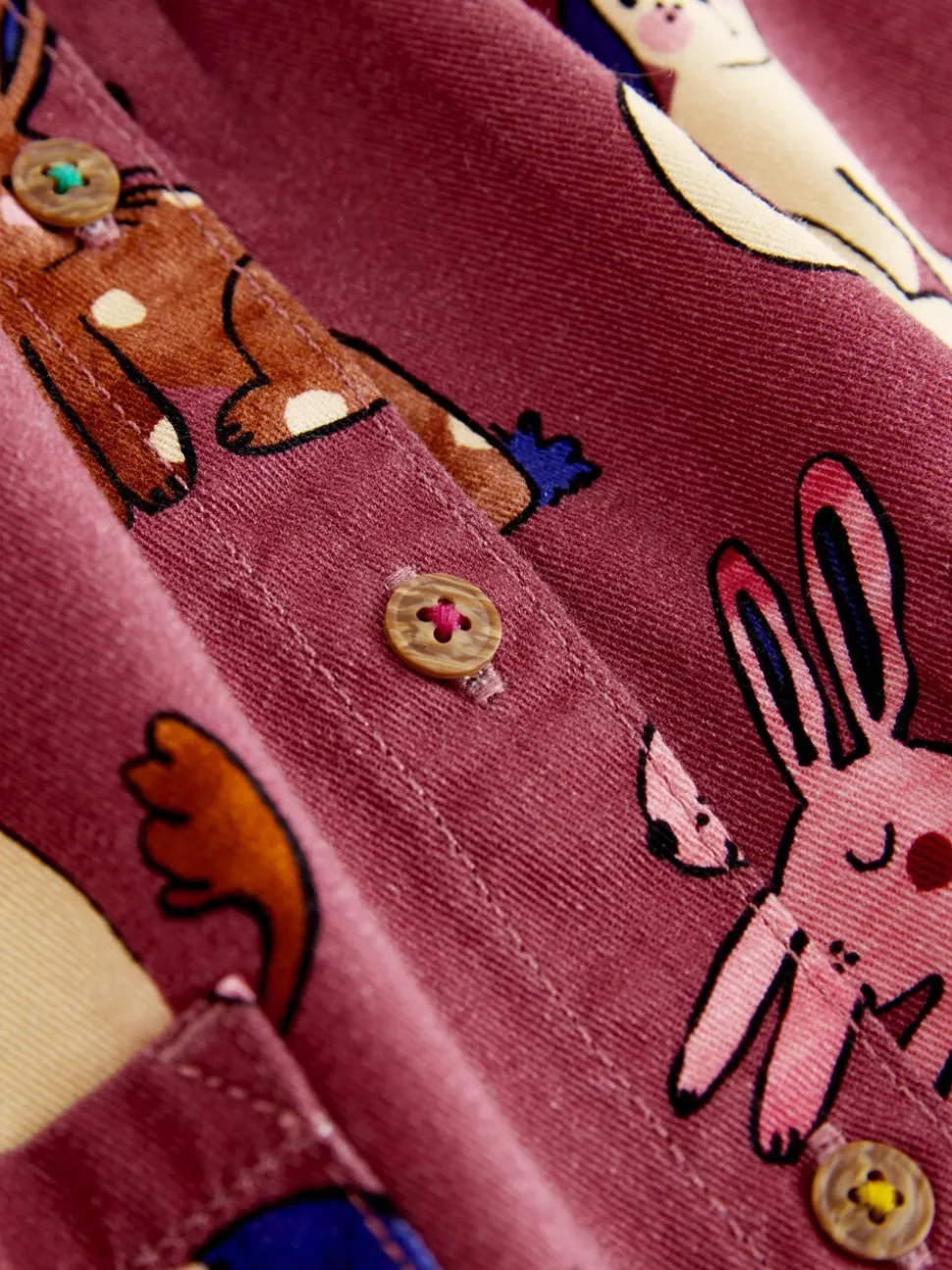 Chocoladebruin met karakteristieke print - Long Sleeve Cotton Dress (3mths-8yrs)
