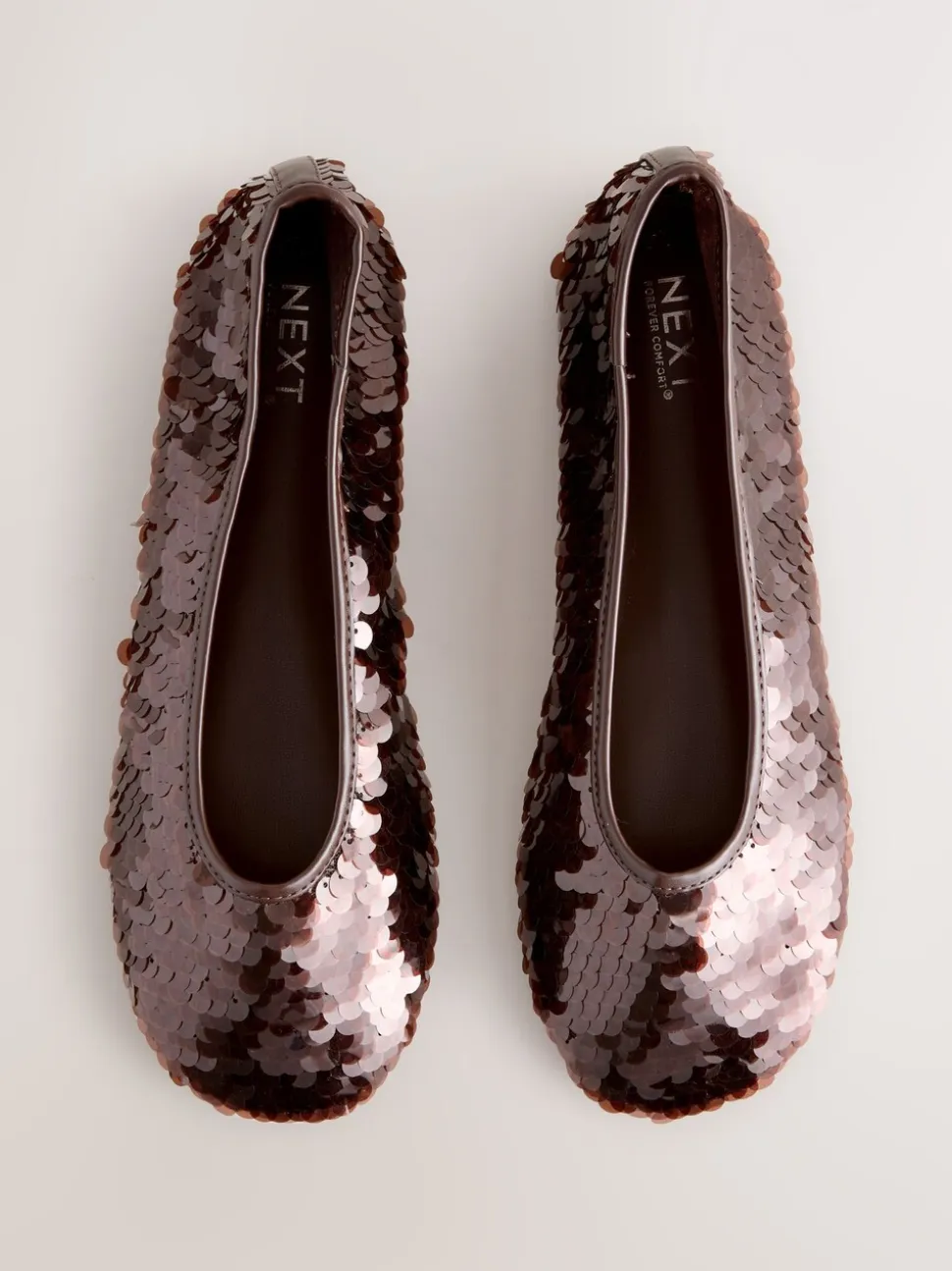Chocoladebruin met lovertjes - Forever Comfort® Round Toe Sequin Ballerina Flats