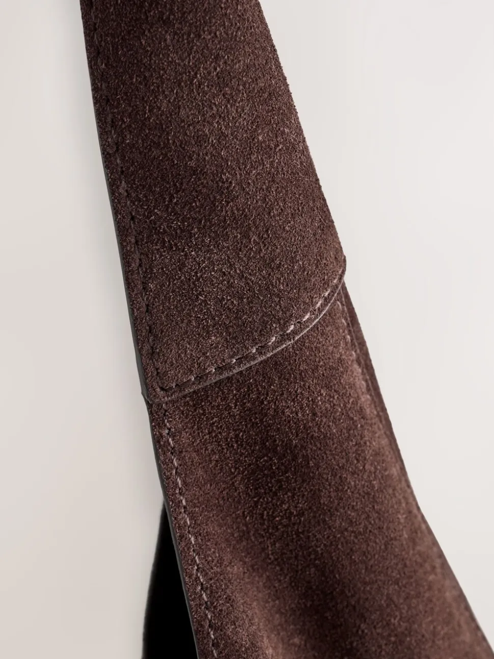 Chocoladebruin suède - Slappe schoudertas