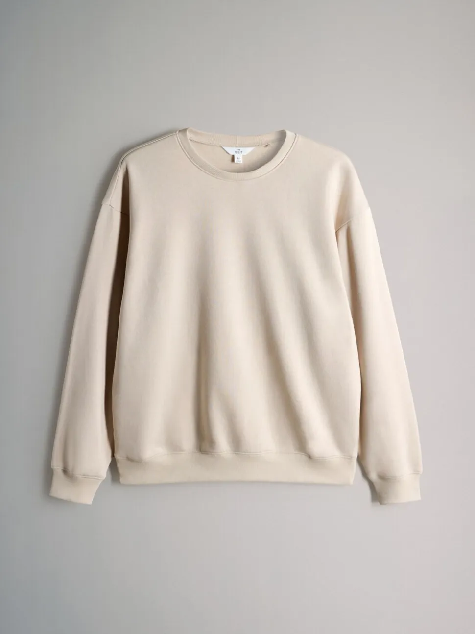 Chocoladebruin/Taupebruin/Crème - The Set set van 3 ruimvallende sweatshirts met ronde hals