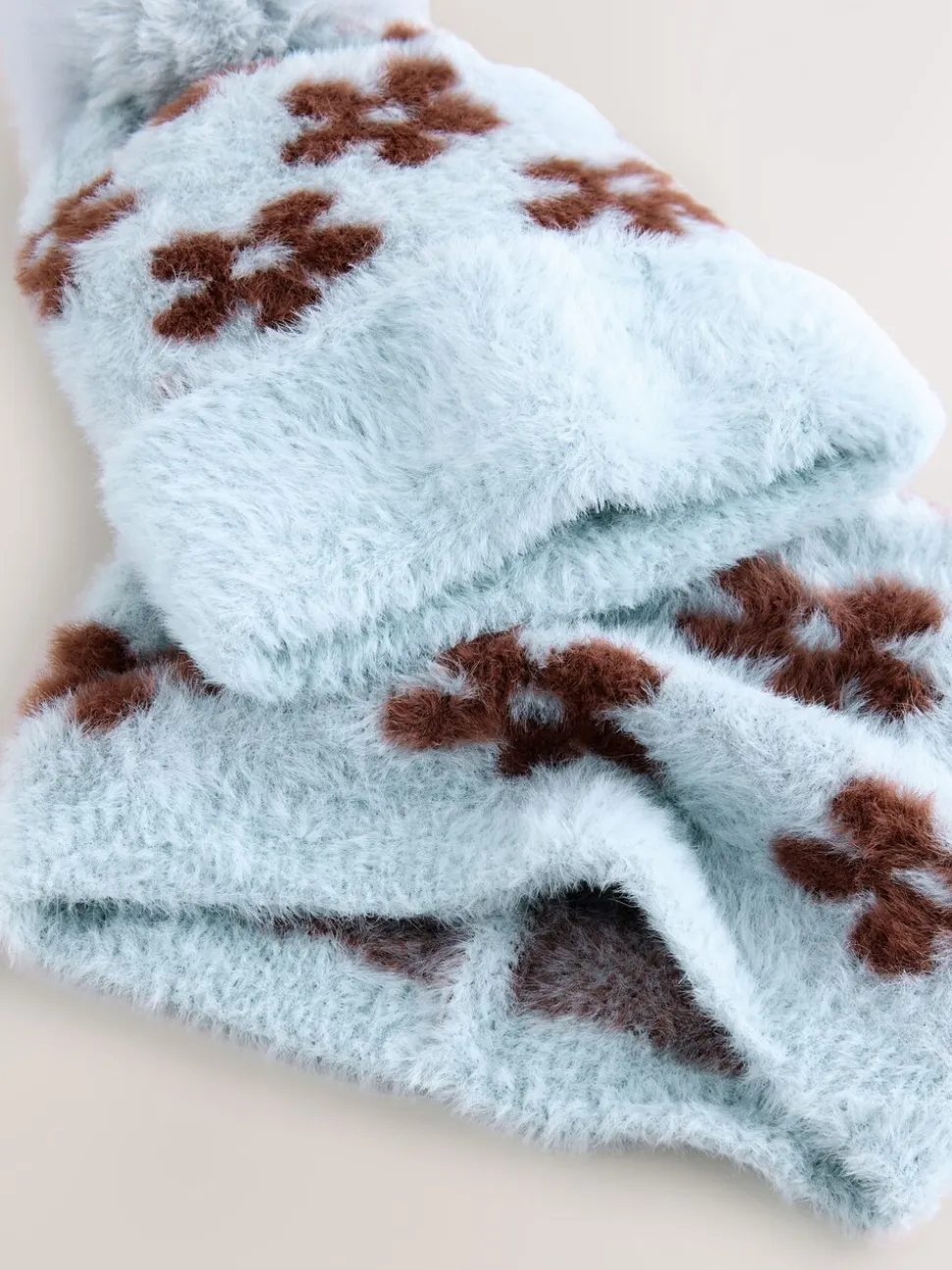 Chocolate Blue Flower - Beanie And Snoods Set (1-16yrs) (1-16yrs)