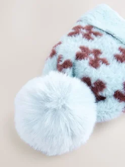 Chocolate Blue Flower - Beanie And Snoods Set (1-16yrs) (1-16yrs)