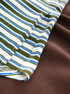 Chocolate Brown and Green Stripe - Maternity Nursing T-Shirts 2 Pack
