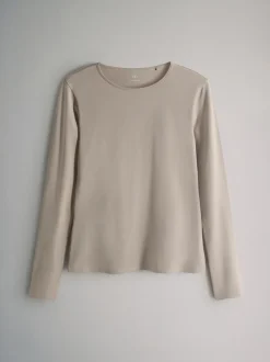Chocolate Brown/ Taupe Brown/ Light Brown/ Neutral - The Set - 7 T-shirts met lange mouwen en ronde hals