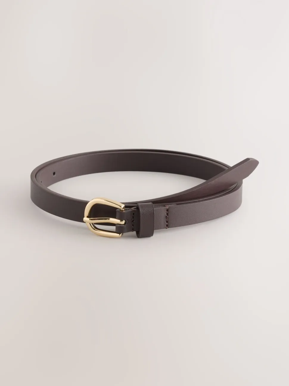 Chocolate Brown/Berry - PU Skinny Riemen 2 Pakket